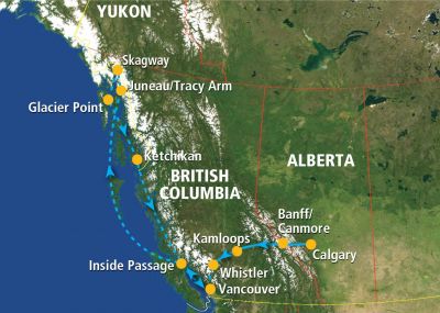 Map showing the Tour regions